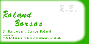 roland borsos business card